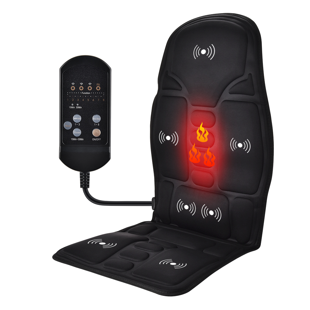Mesh Back Cushion - Aquecimento elétrico vibratório volta massageador portátil