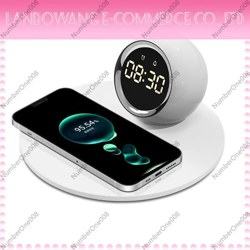 Led Desk Clock - Carregador Sem Fio com Luz Noturna,