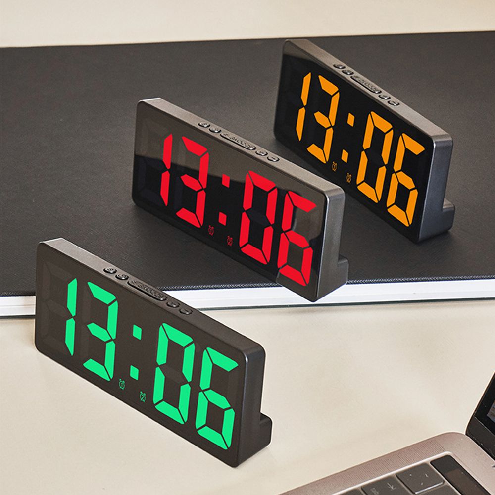 Led Desk Clock - Controle de voz Despertador Digital, Teperature,