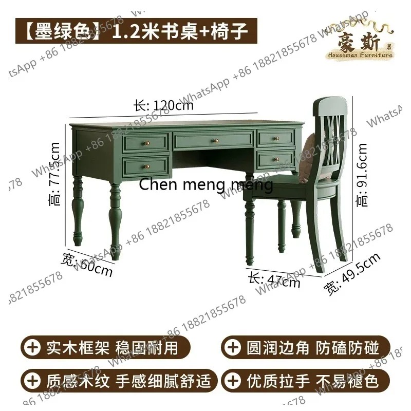 Home Office With Two Desks - E136 Mesa de Escritório Estilo Vintage