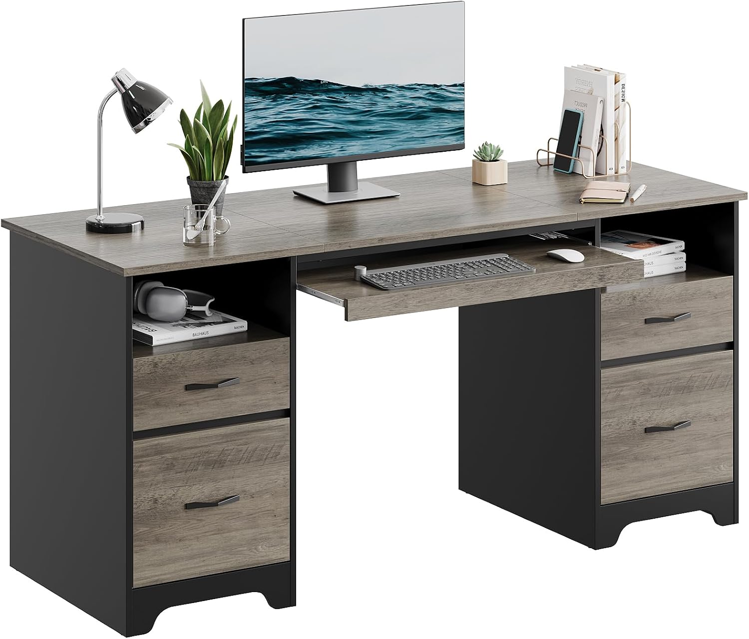 Home Office With Two Desks - Mesa de Computador Executiva com Quatro