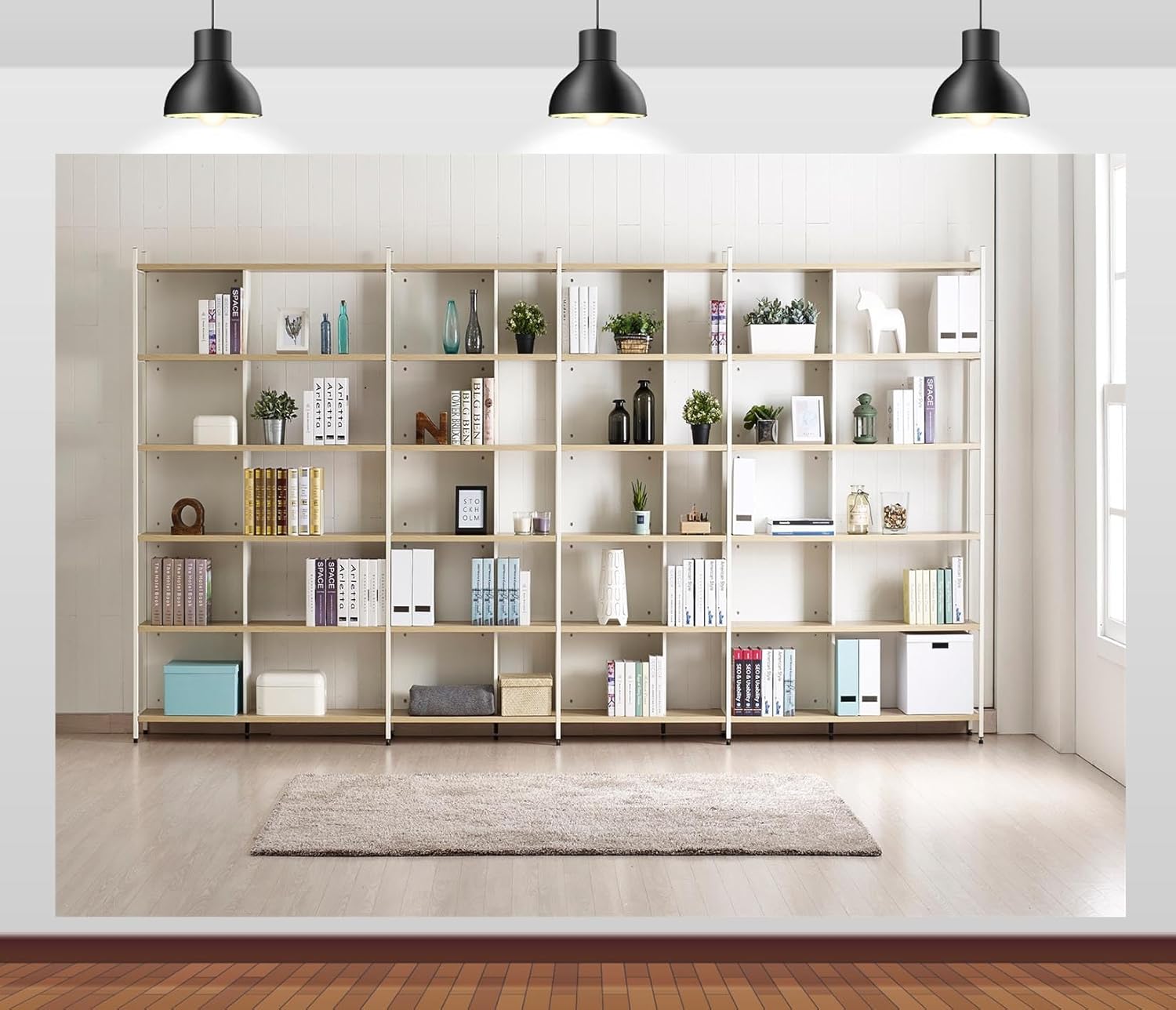 Home Office Background For Zoom - Estante fotografia pano de fundo moderno