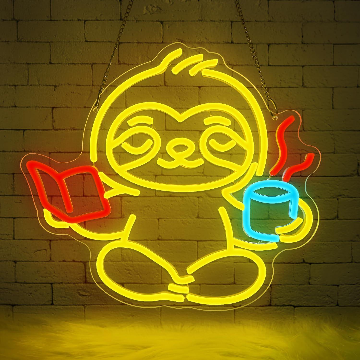 Home Office Room - Luminária Neon de Preguiça USB com