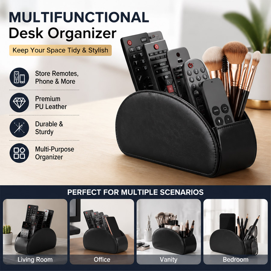 Home Office Organization - Organizador de Mesa em Couro PU