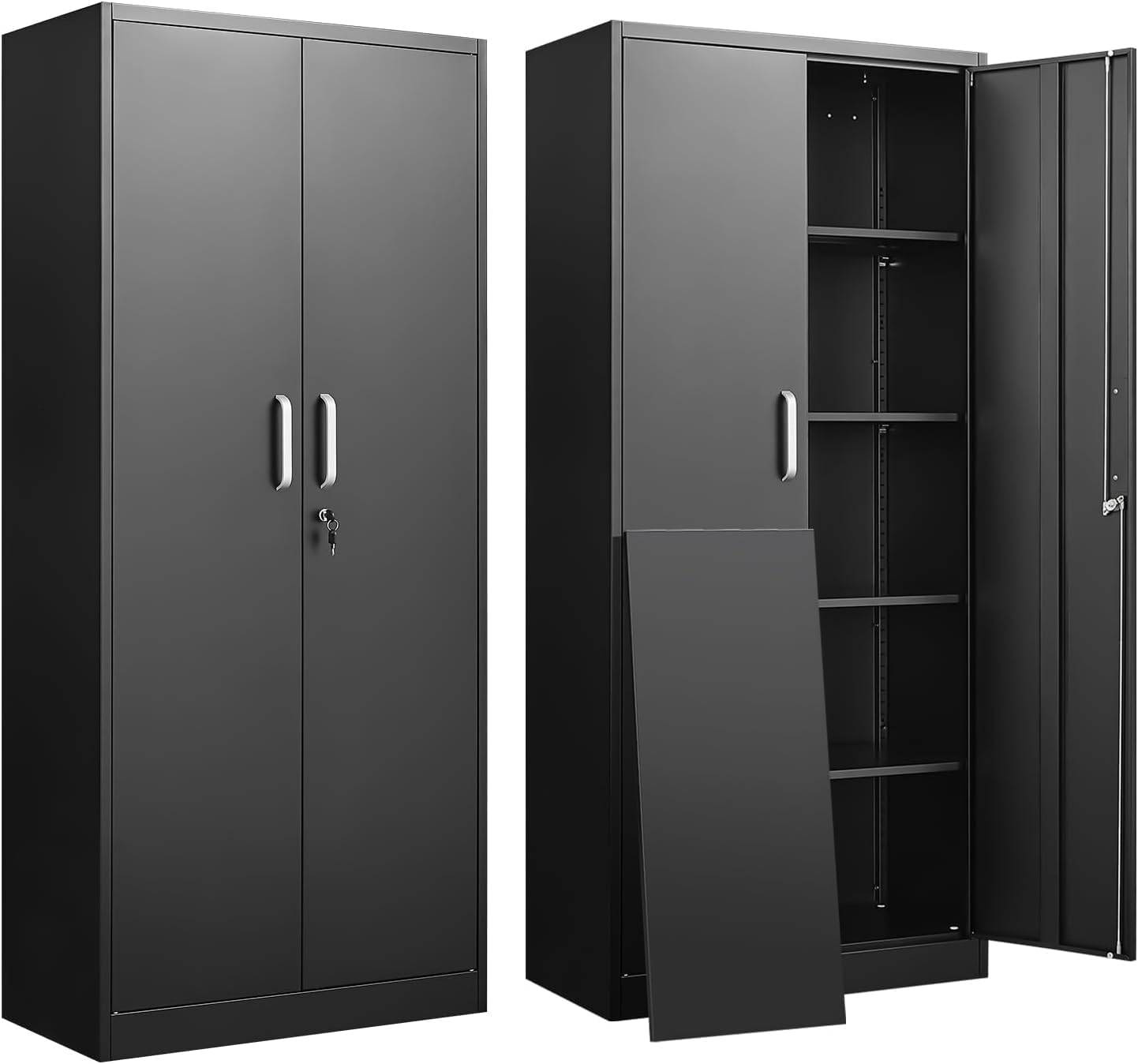 Home Office Kitchen - Armário de metal com prateleiras ajustáveis,