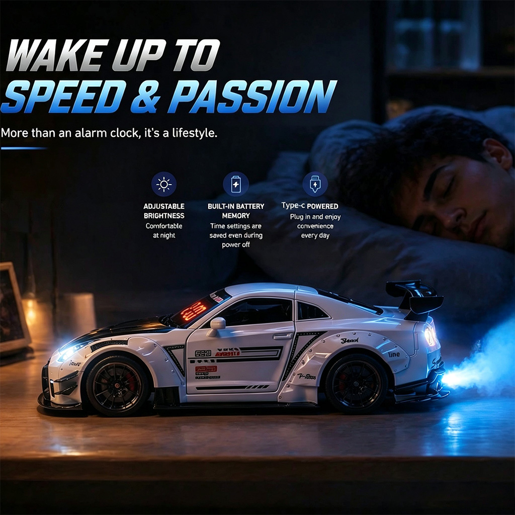 Led Desk Clock - 1PCS Despertador Modelo Hypercar Recarregável, Relógio