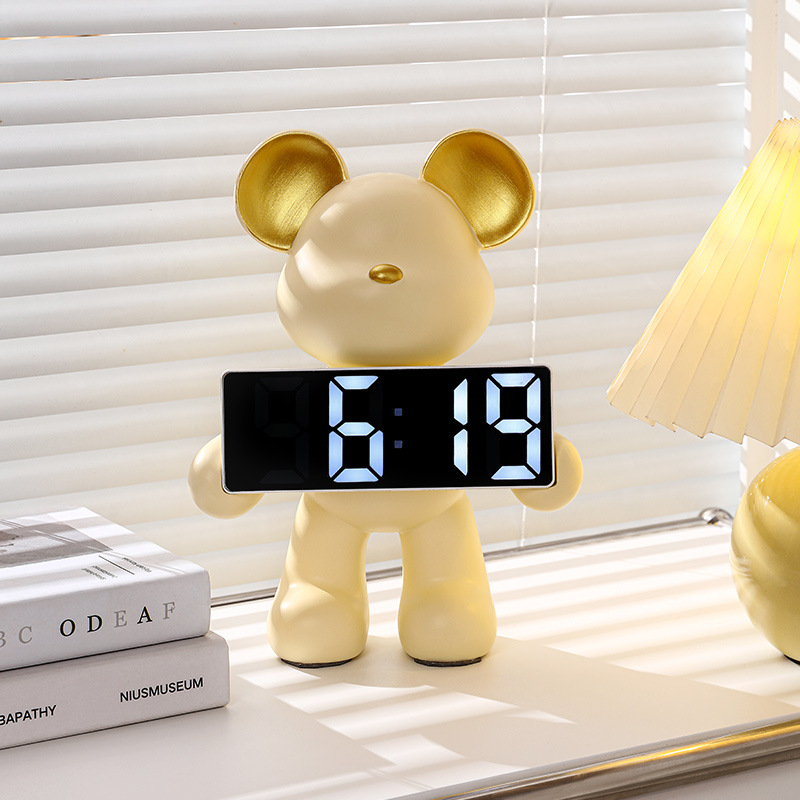 Urso Nórdico Criativo de Resin - Led Desk Clock avaliação e preço