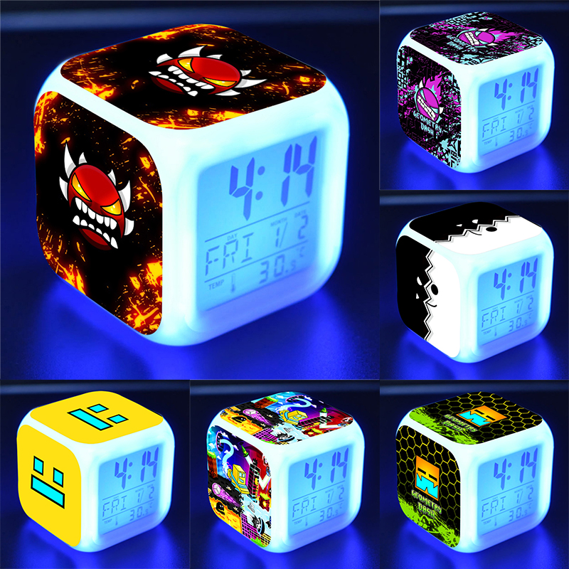 Geometria irritada traço despe - Led Desk Clock avaliação e preço