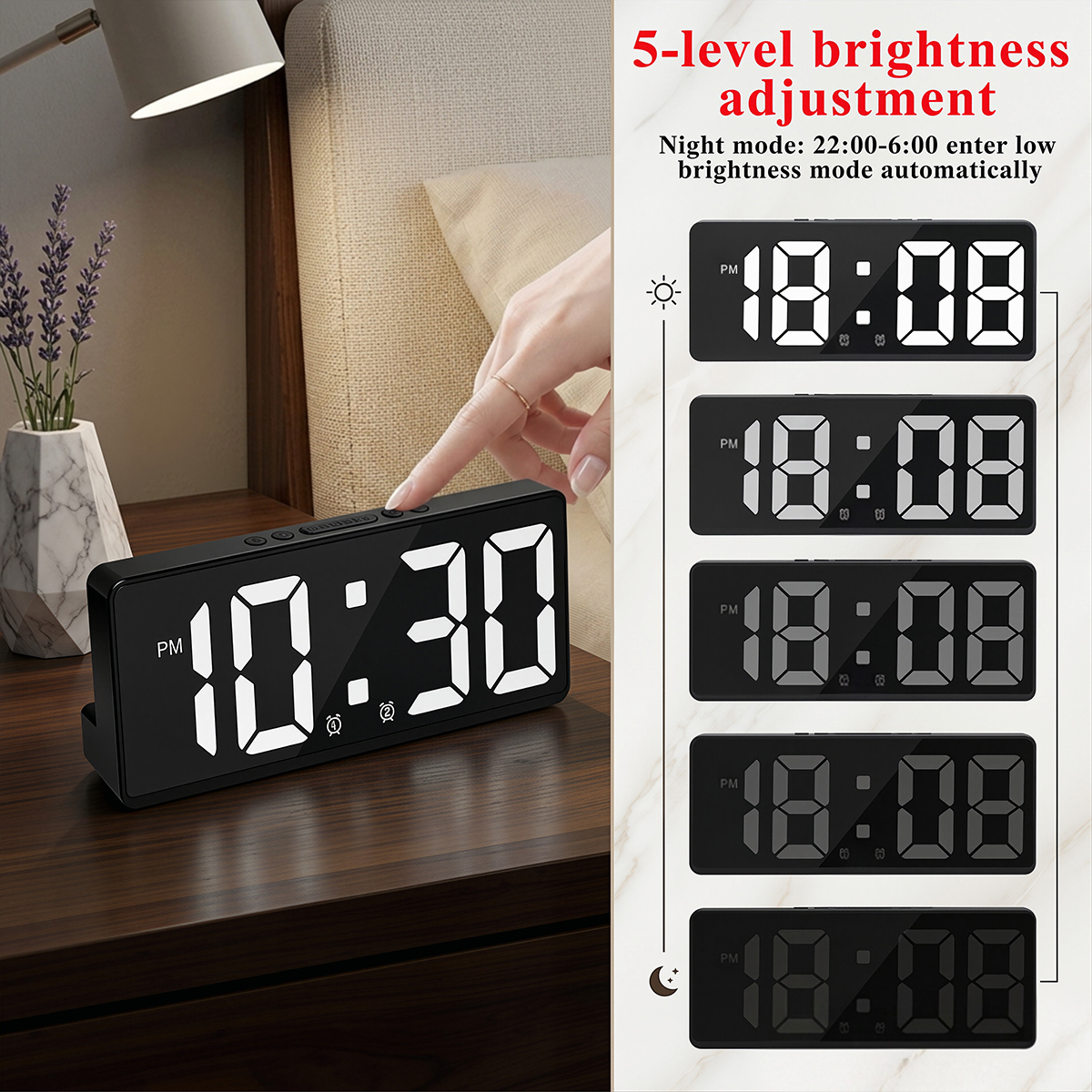 Despertador Digital com Contro - Led Desk Clock avaliação e preço