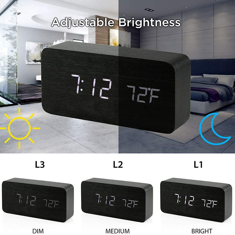Despertador digital de madeira - Led Desk Clock avaliação e preço