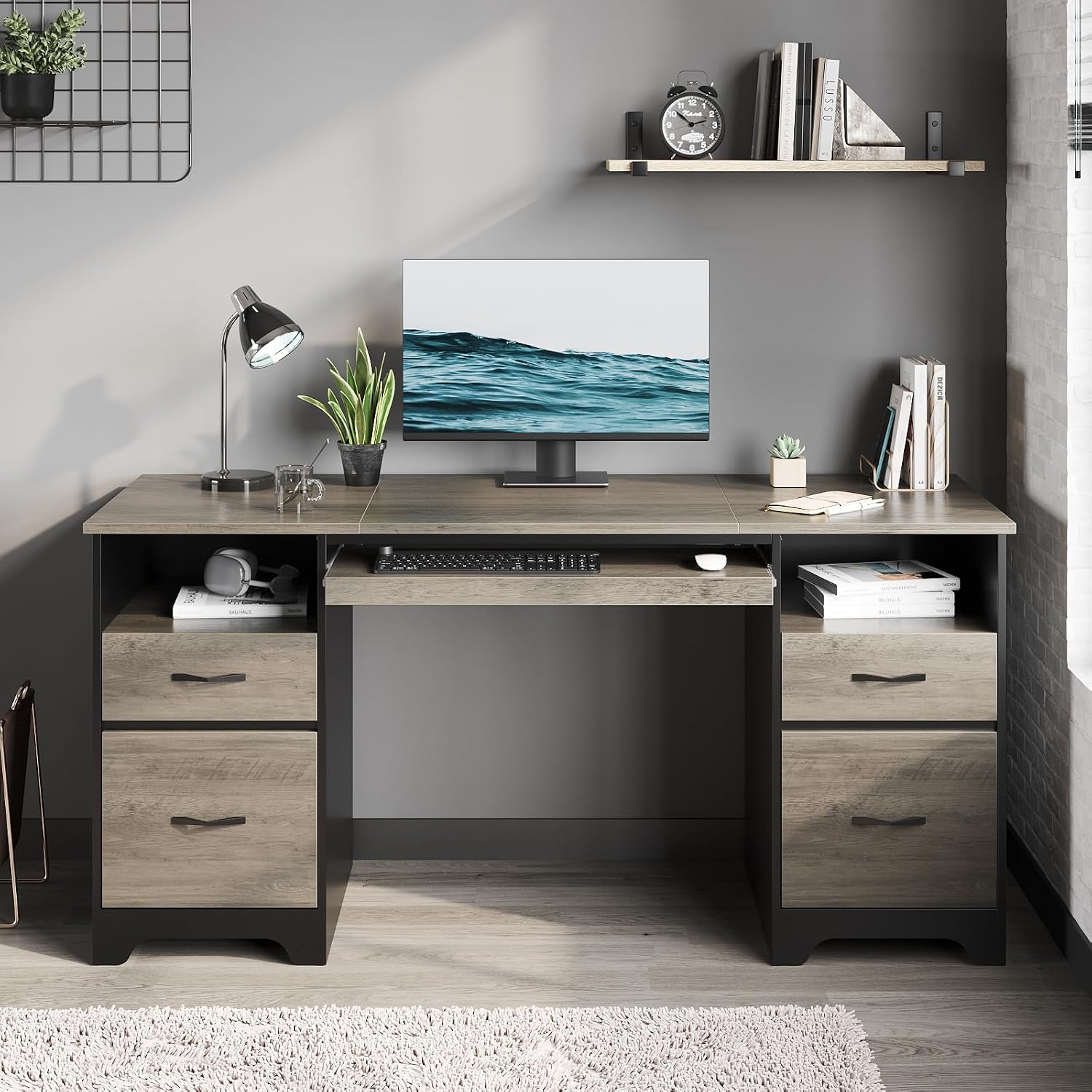 Mesa de Computador Executiva c - Home Office With Two Desks avaliação e preço