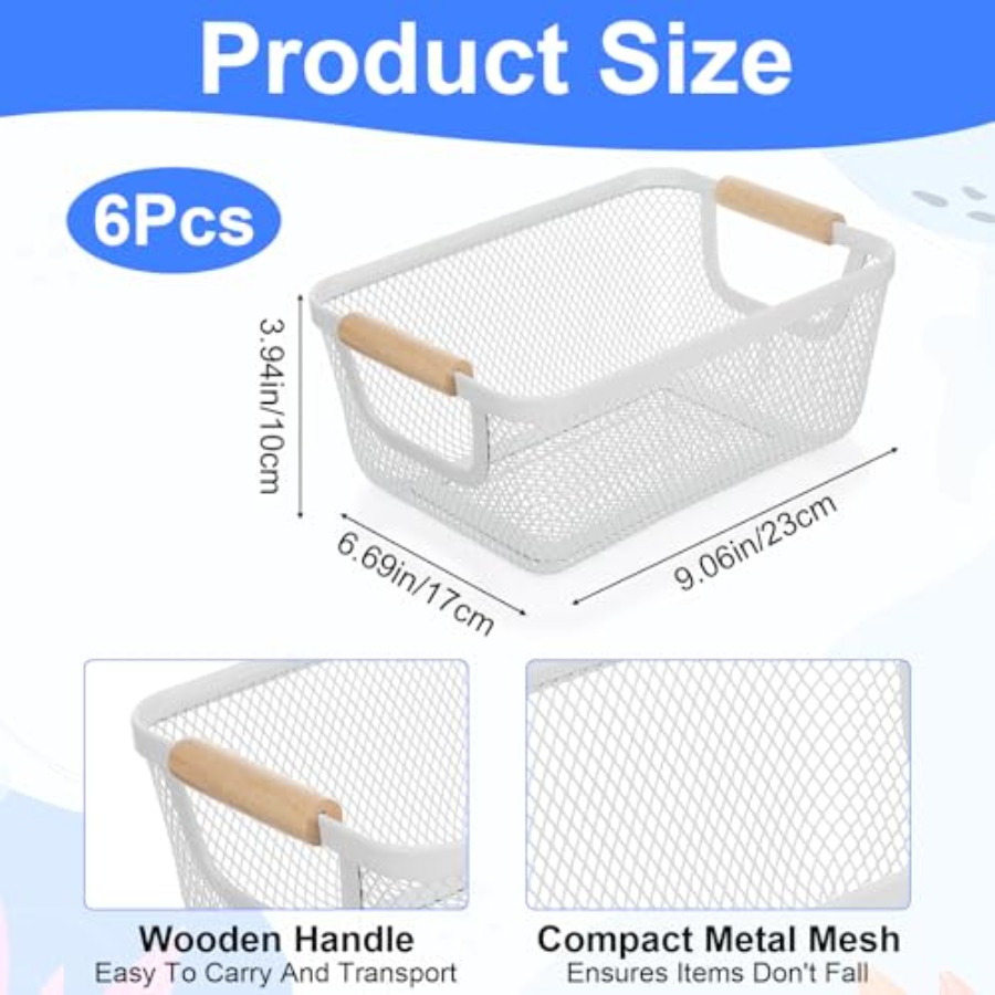 Conjunto de 6 Cestos de Arame  - Home Office Kitchen avaliação e preço