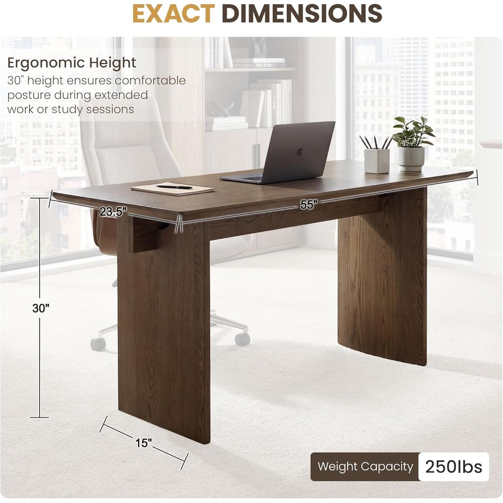 Escrivaninha Espaçosa de Nogue - Home Office With Two Desks avaliação e preço