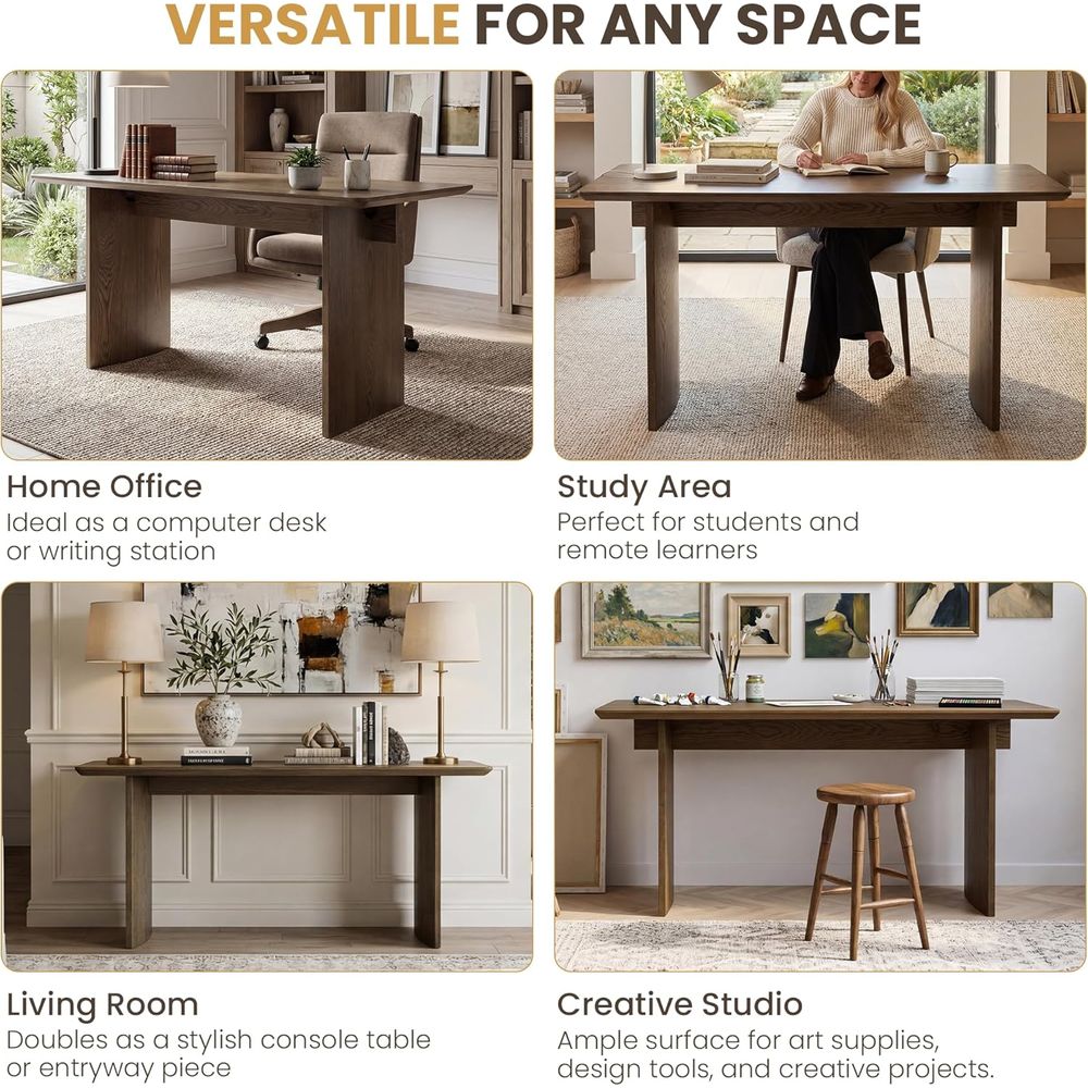 Escrivaninha Espaçosa de Nogue - Home Office With Two Desks avaliação e preço