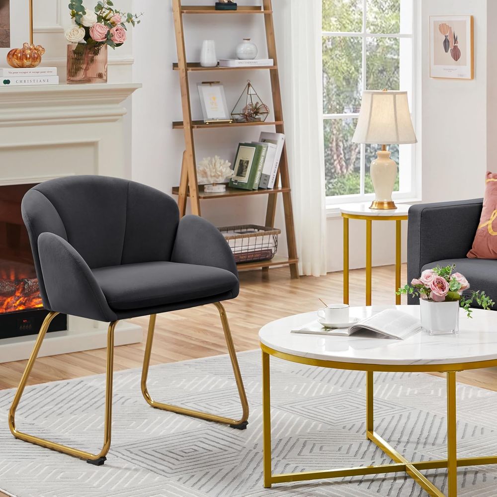 Poltrona de Veludo com Design  - Home Office Kitchen avaliação e preço