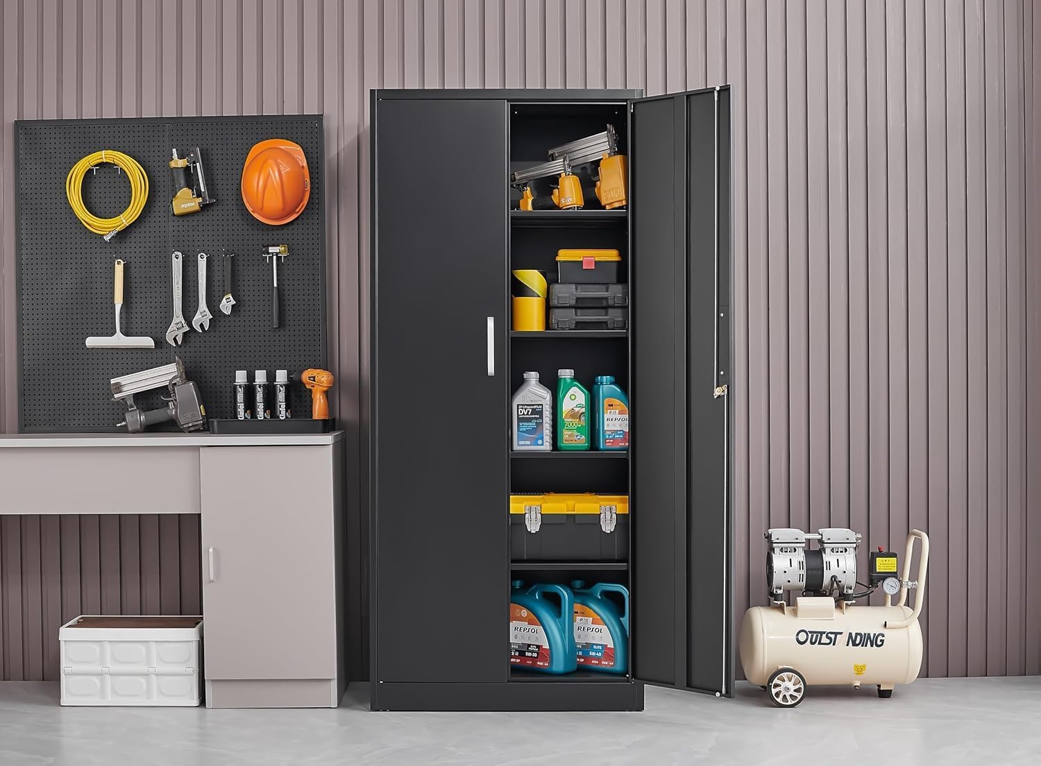 Armário de metal com prateleir - Home Office Kitchen avaliação e preço